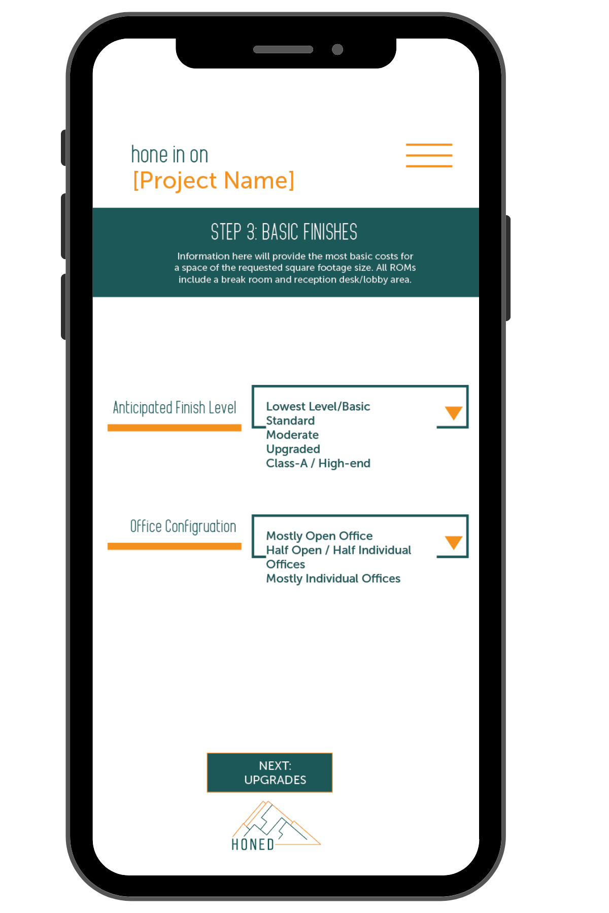 Step 3: Select basic finishes