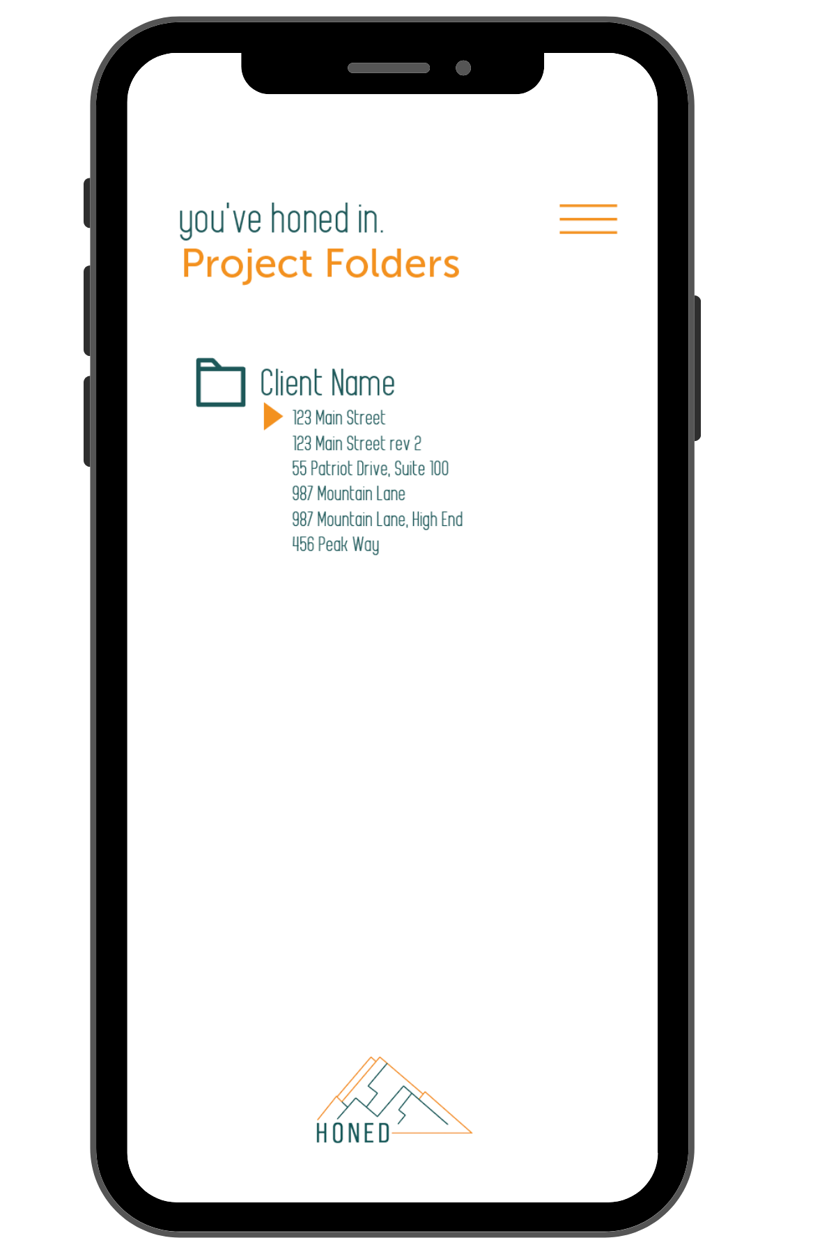 Project Folders organized by client